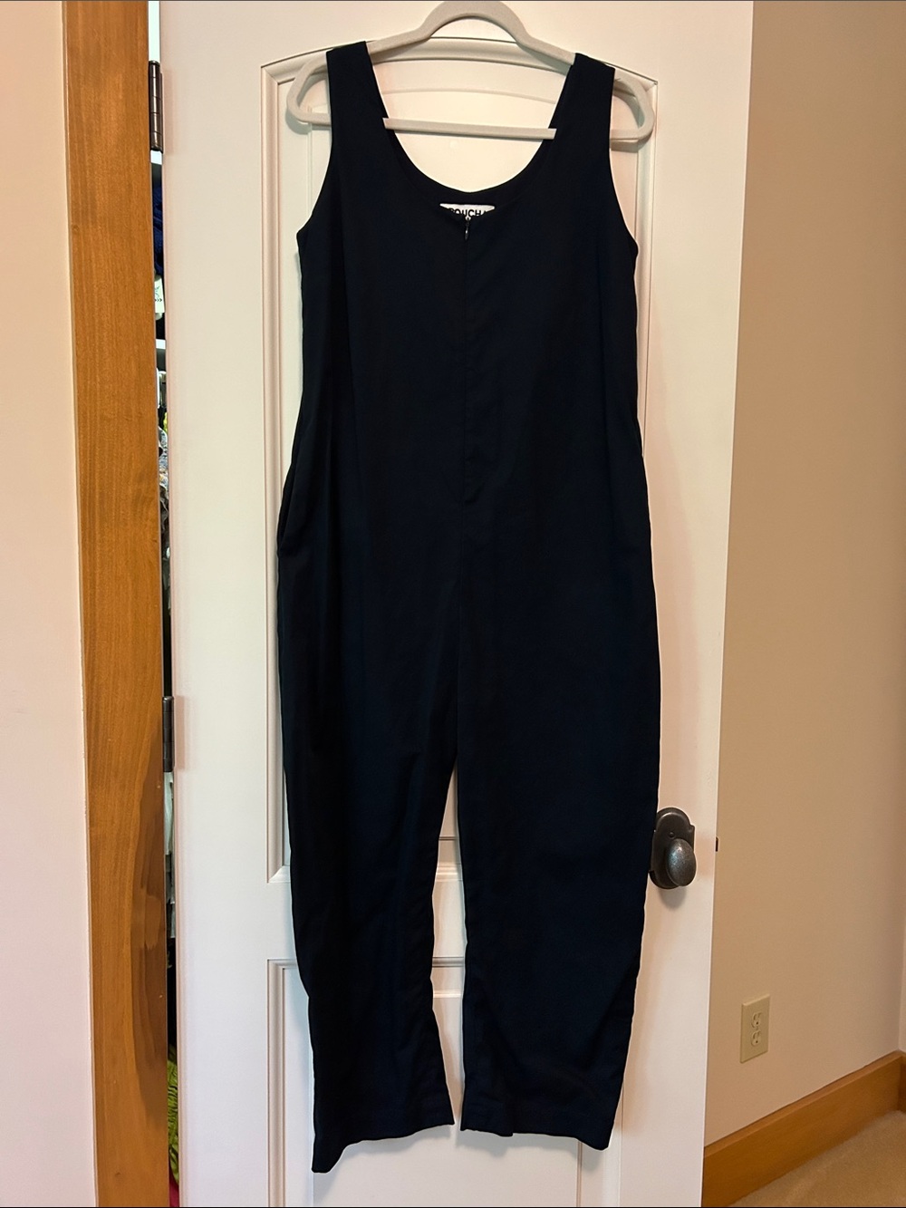 ROUCHA JIL Black Canvas Tank Jumpsuit. Cotton fabric with stretch. A Must Have